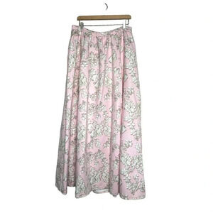 Cheers Cynthia Rowley 14 pink white‎ brown floral formal long prom skirt